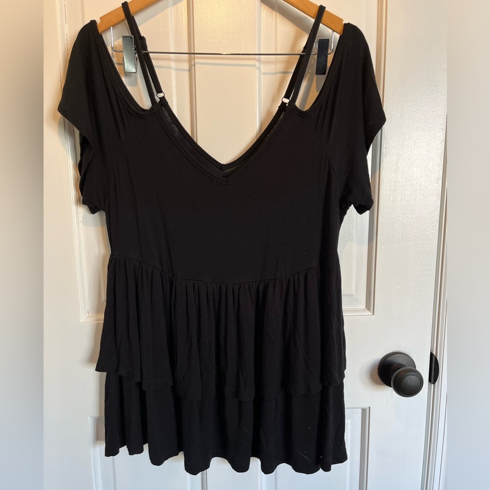 Torrid Short Sleeve Cold Shoulder Top